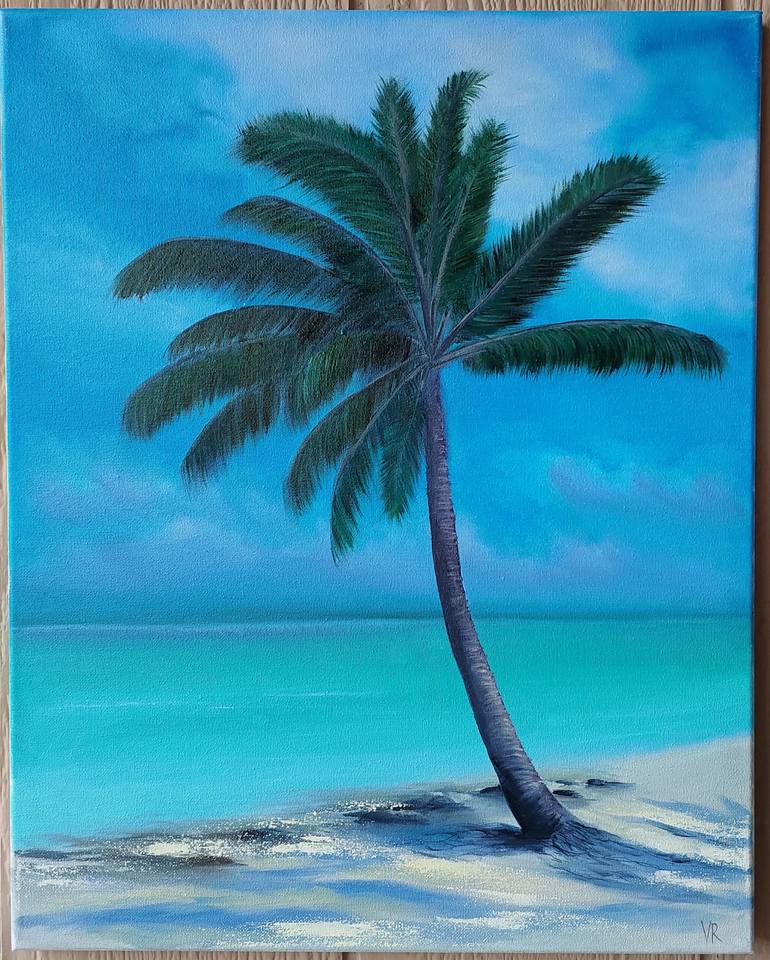 Original Abstract Seascape Painting by Valentyna Rybkina