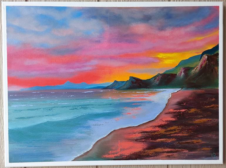 Original Abstract Seascape Painting by Valentyna Rybkina