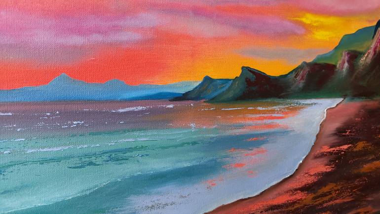 Original Abstract Seascape Painting by Valentyna Rybkina