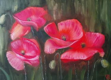 Original Fine Art Floral Paintings by Valentyna Rybkina