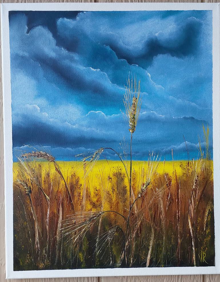 Original Abstract Landscape Painting by Valentyna Rybkina