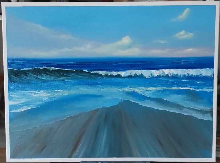 Original Abstract Seascape Painting by Valentyna Rybkina