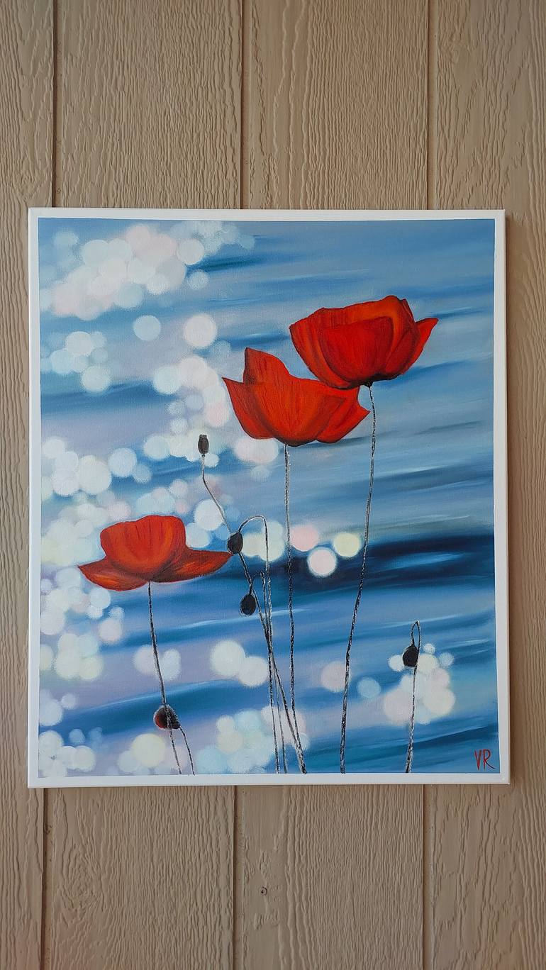 Original Abstract Landscape Painting by Valentyna Rybkina