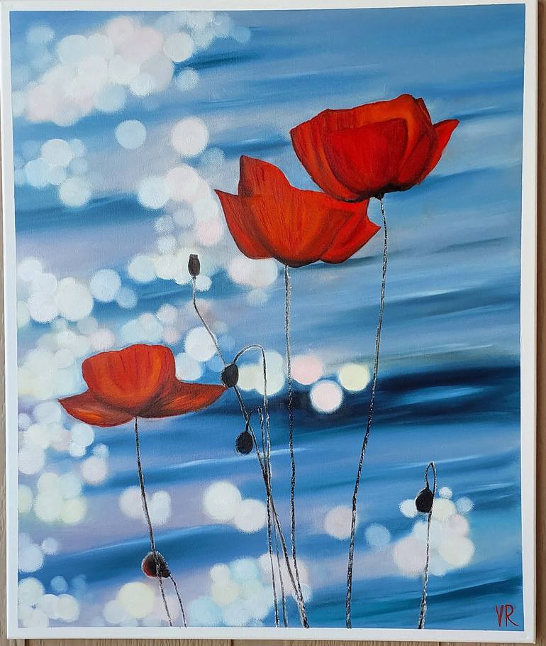 Original Abstract Landscape Painting by Valentyna Rybkina