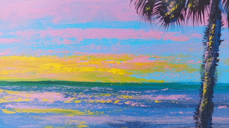 Original Expressionism Beach Painting by Valentyna Rybkina