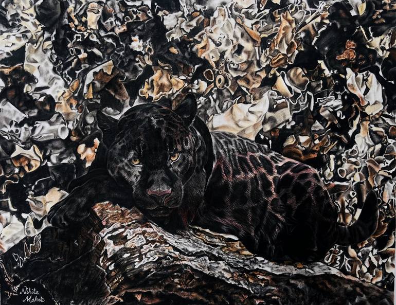 The Camouflage Leopard Drawing by Nikita Mahale