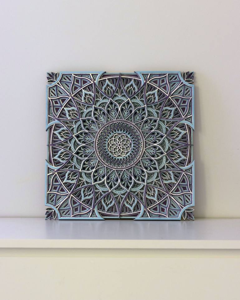 Geometric Boho Style Wooden Mandala - Print