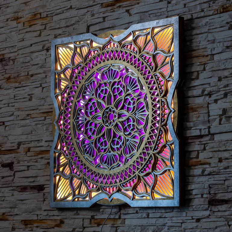 Color Changing Mandala Wall Art LED Wall Hanging Sculpture by