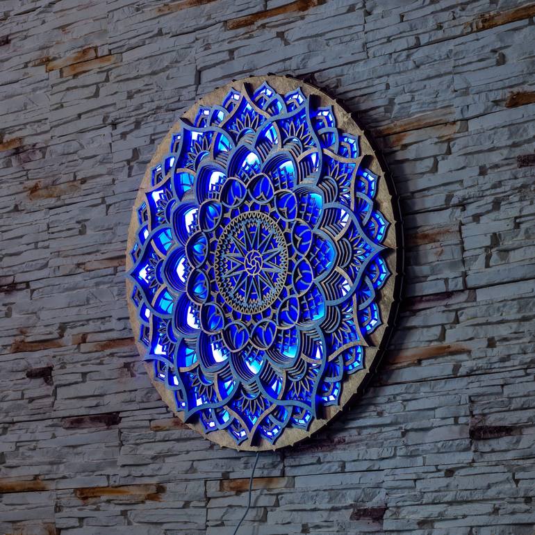 Color Changing Mandala Wall Art LED Wall Hanging Sculpture by