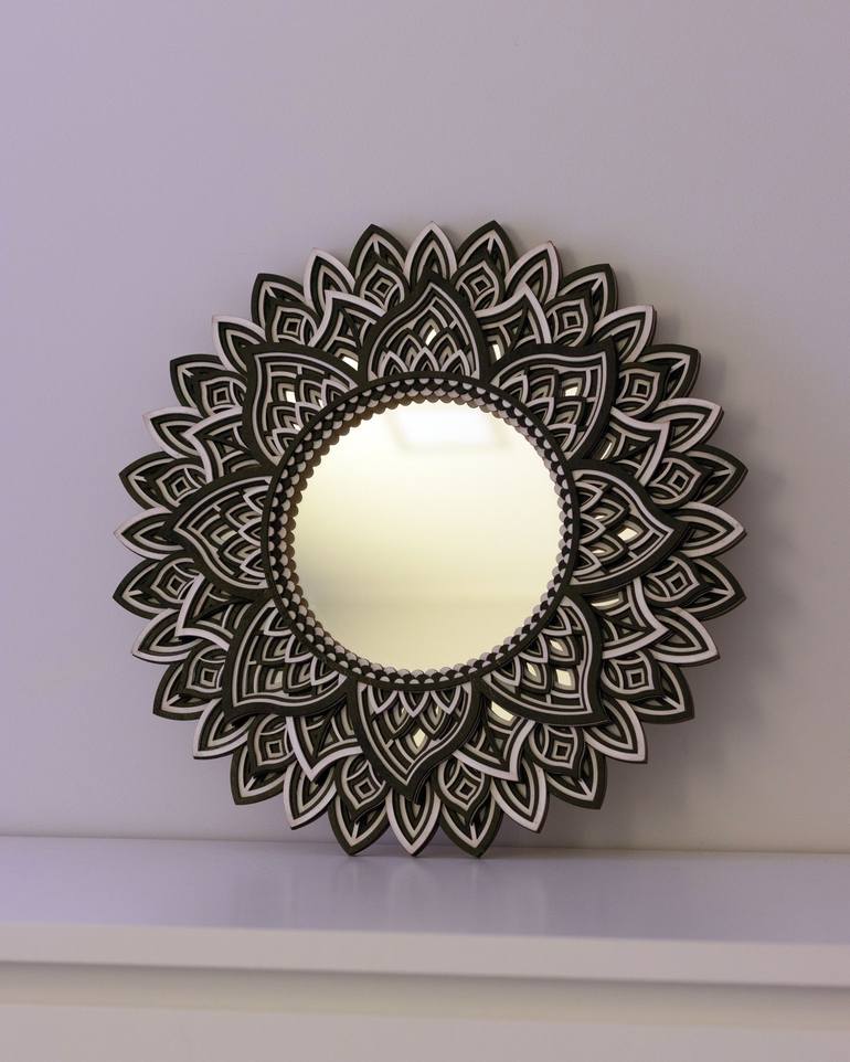 Boho Wooden Mirror Mandala - Print