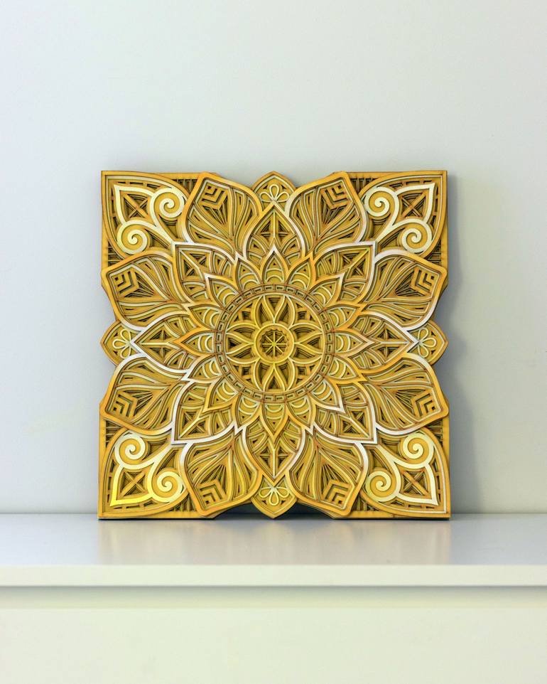 Flower Wooden Mandala - Print