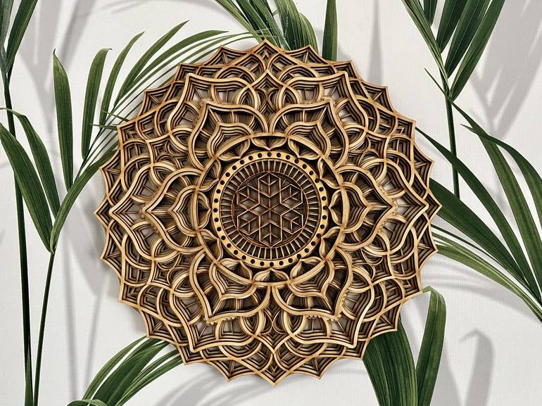 Sacred Geometry Wooden Mandala - Print