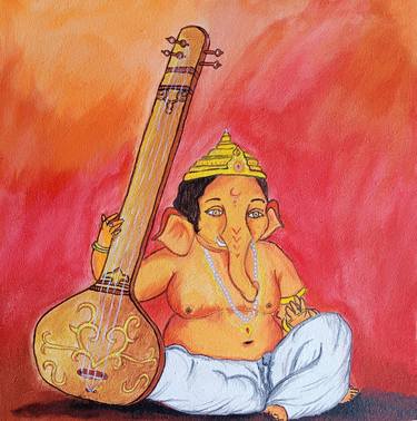 Original Figurative Religious Paintings by raj maheshwari