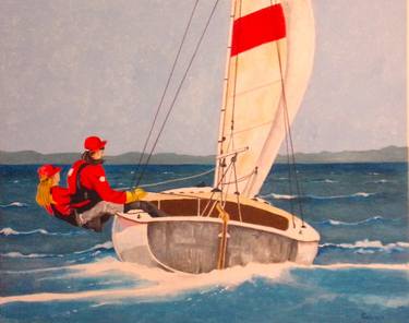 Original Impressionism Boat Paintings by Andrew Sabori