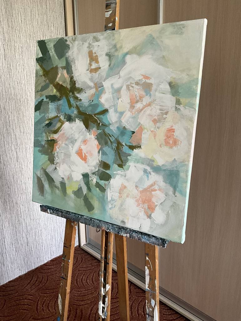 Original Abstract Floral Painting by Natalia Yasko