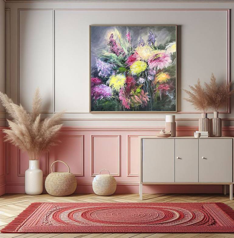 Original Abstract Floral Painting by Natalia Yasko