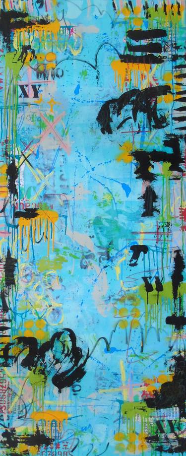 Original Abstract Mixed Media by Lorette C Luzajic