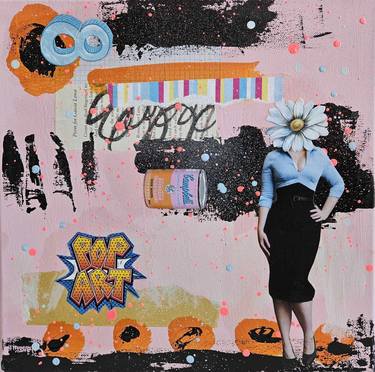 Original Pop Art Women Mixed Media by Lorette C Luzajic