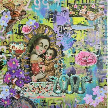 Original Rococo Religion Mixed Media by Lorette C Luzajic