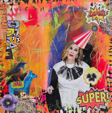 Original Contemporary Pop Culture/Celebrity Mixed Media by Lorette C Luzajic