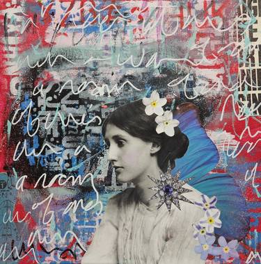 Original Portraiture Women Mixed Media by Lorette C Luzajic