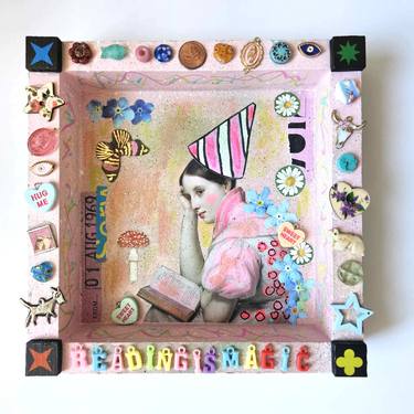 Original Contemporary People Mixed Media by Lorette C Luzajic