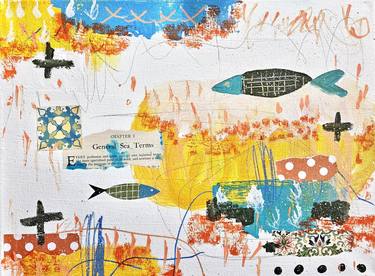 Original Abstract Animal Mixed Media by Lorette C Luzajic