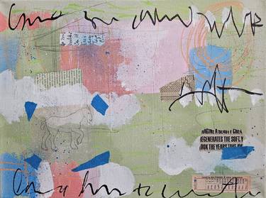 Original Abstract Expressionism Animal Mixed Media by Lorette C Luzajic