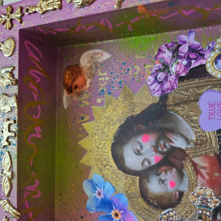 Original Art Nouveau Religion Mixed Media by Lorette C Luzajic