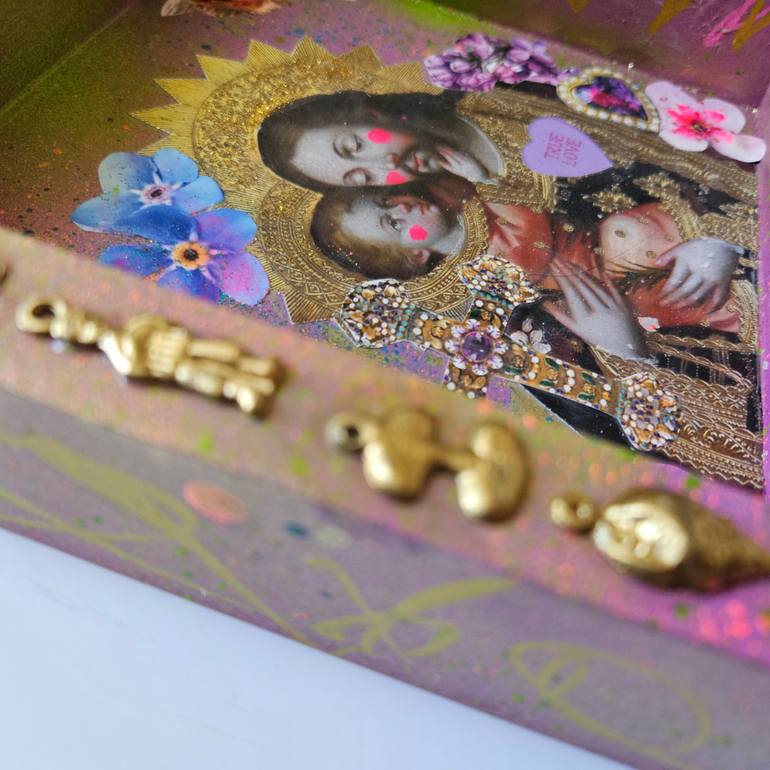 Original Art Nouveau Religion Mixed Media by Lorette C Luzajic