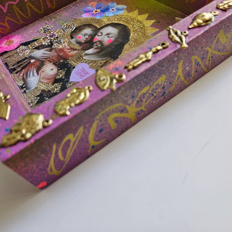 Original Art Nouveau Religion Mixed Media by Lorette C Luzajic