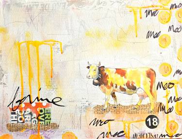 Original Contemporary Animal Mixed Media by Lorette C Luzajic