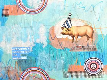 Original Contemporary Animal Mixed Media by Lorette C Luzajic