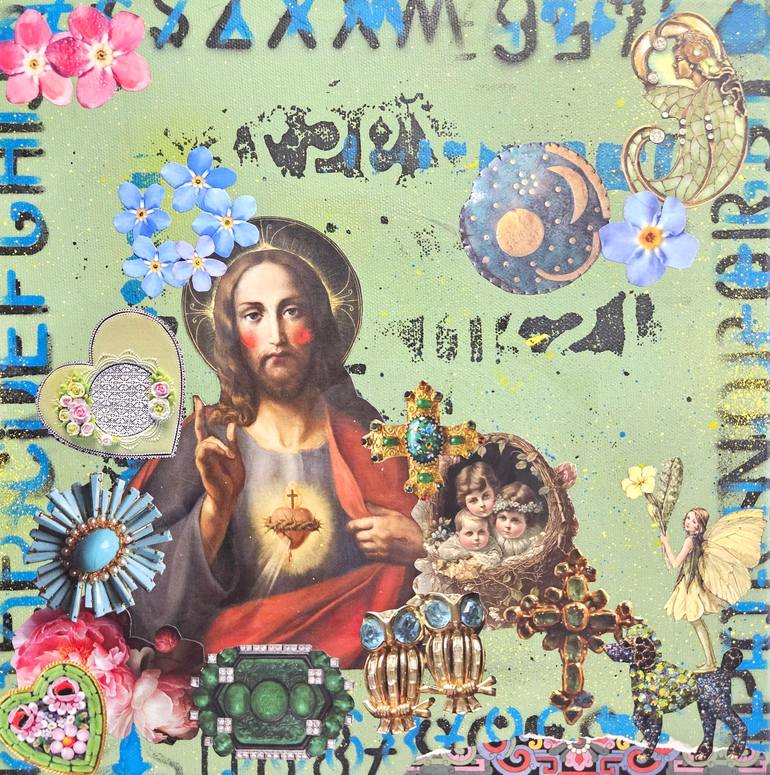 Original Religion Mixed Media by Lorette C Luzajic | Pop Art Art on Canvas | Guardian of the Grove