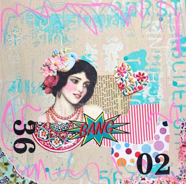 Original Art Deco Women Mixed Media by Lorette C Luzajic