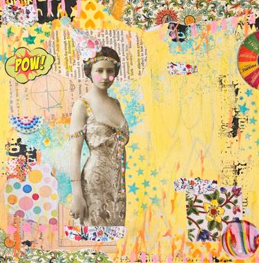 Original Art Deco Music Mixed Media by Lorette C Luzajic