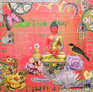 Original Pop Art Religion Mixed Media by Lorette C Luzajic