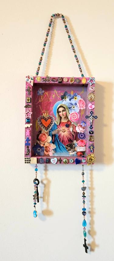 Original Art Nouveau Religion Mixed Media by Lorette C Luzajic