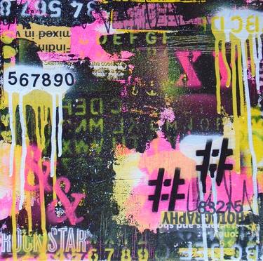 Original Abstract Popular culture Collage by Lorette C Luzajic