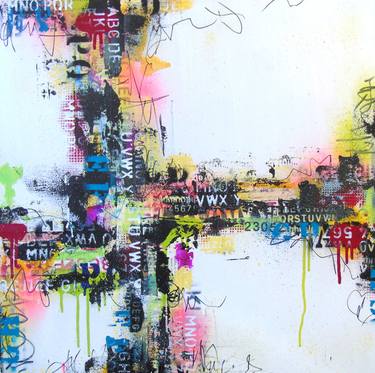 Original Street Art Abstract Paintings by Lorette C Luzajic