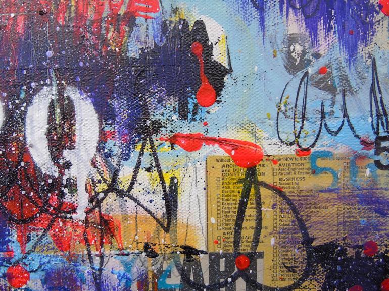 Original Abstract Collage by Lorette C Luzajic