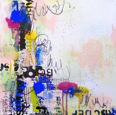 Original Abstract Collage by Lorette C Luzajic