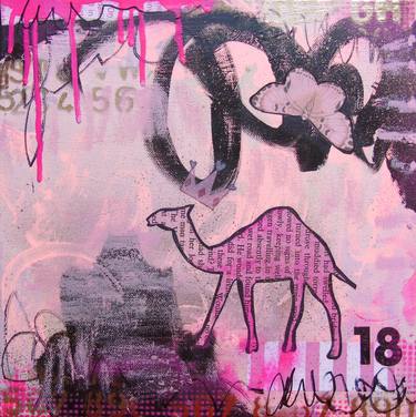 Original Folk Travel Collage by Lorette C Luzajic