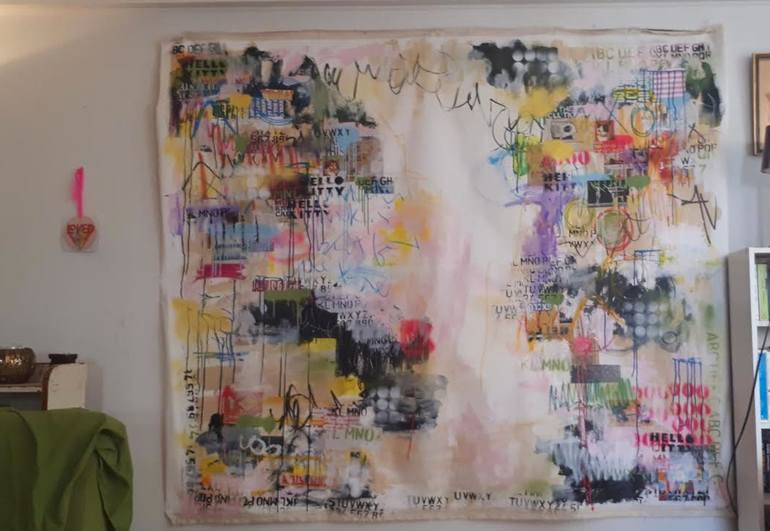 Original Abstract Culture Painting by Lorette C Luzajic