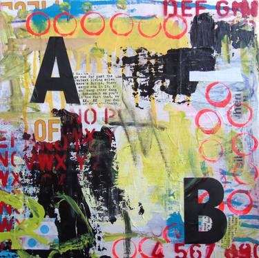 Original Dada Abstract Collage by Lorette C Luzajic