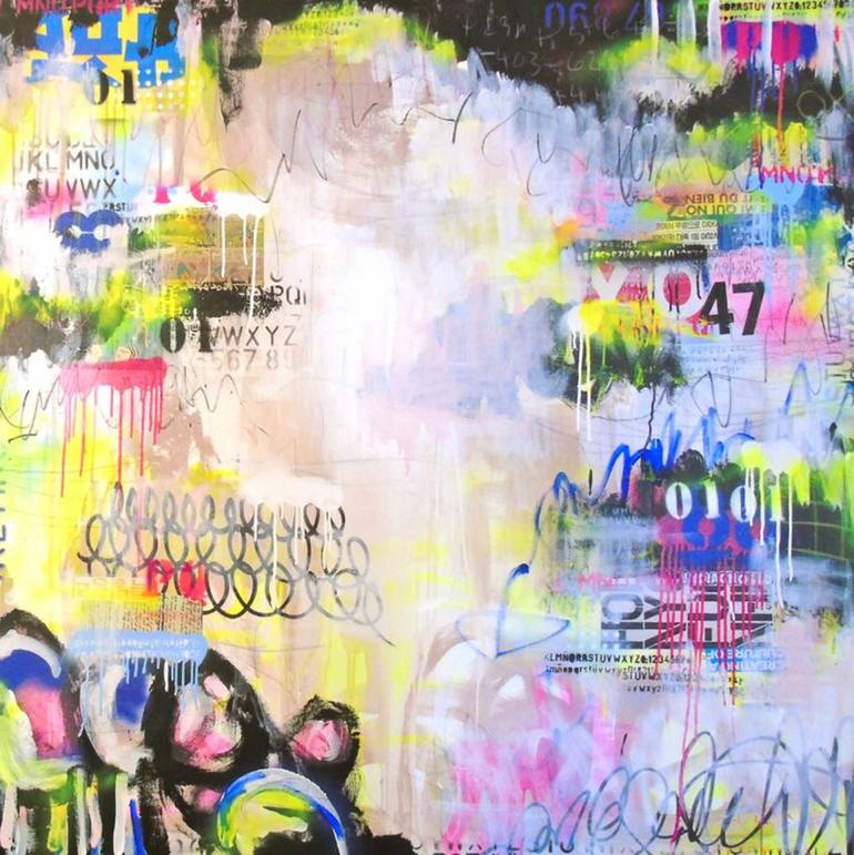 Original Abstract Expressionism Popular culture Collage by Lorette C Luzajic