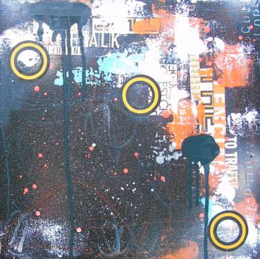 Original Abstract Expressionism Abstract Collage by Lorette C Luzajic