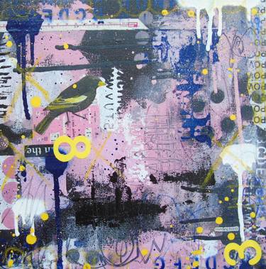 Original Abstract Collage by Lorette C Luzajic