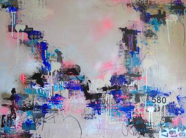 Original Abstract Expressionism Cities Collage by Lorette C Luzajic