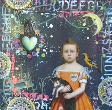 Saatchi Art Artist Lorette C Luzajic; Collage, “Cat Tails” #art